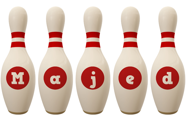 Majed bowling-pin logo