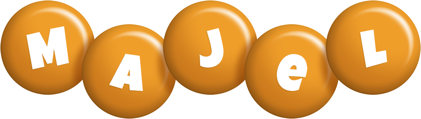 Majel candy-orange logo