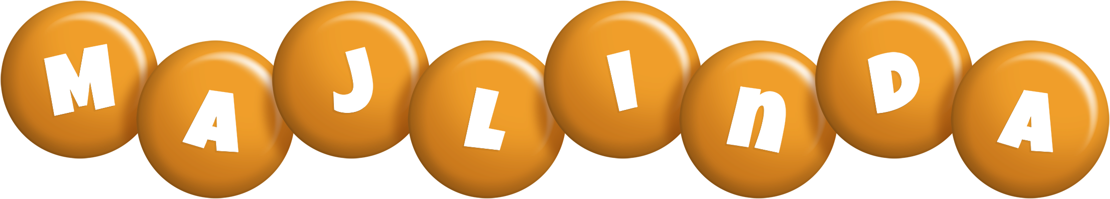 Majlinda candy-orange logo