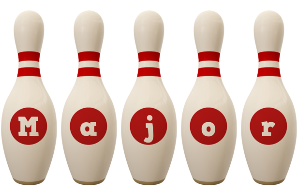 Major bowling-pin logo