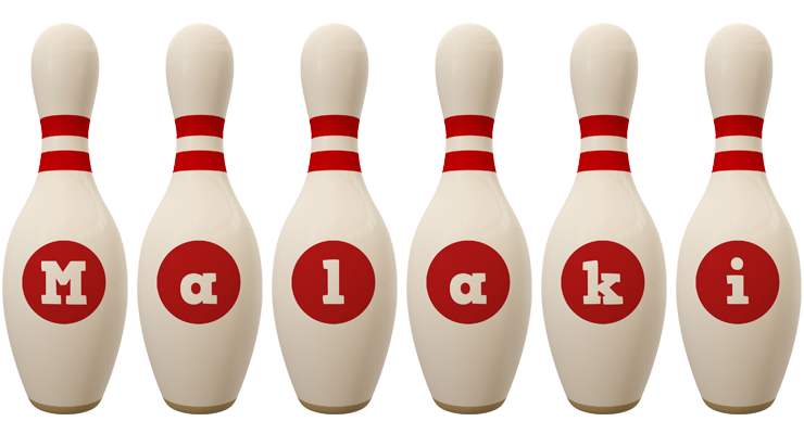 Malaki bowling-pin logo