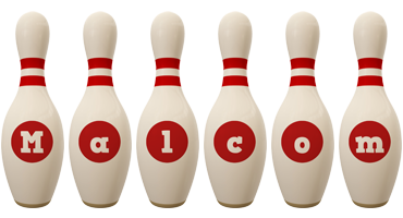 Malcom bowling-pin logo