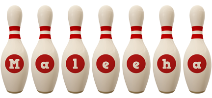 Maleeha bowling-pin logo