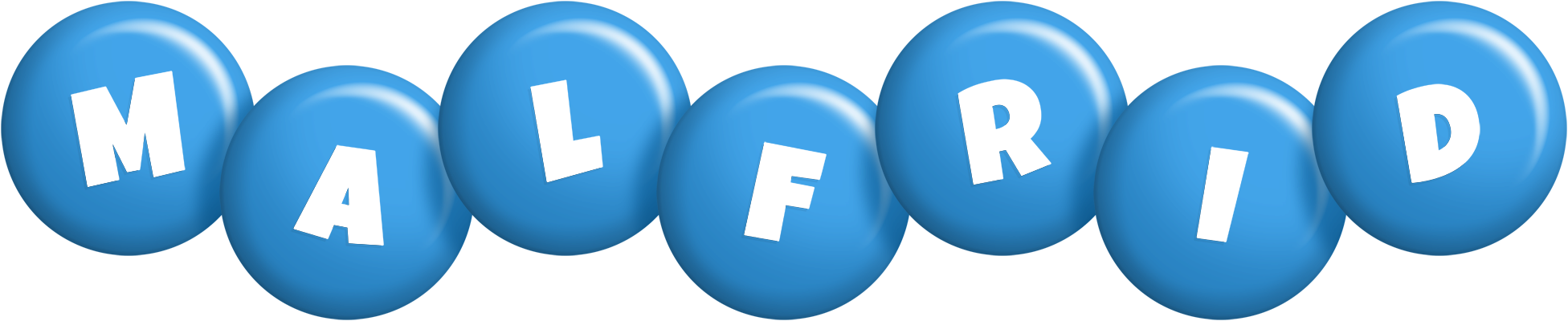 Malfrid candy-blue logo