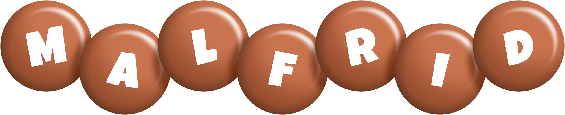 Malfrid candy-brown logo