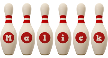 Malick bowling-pin logo