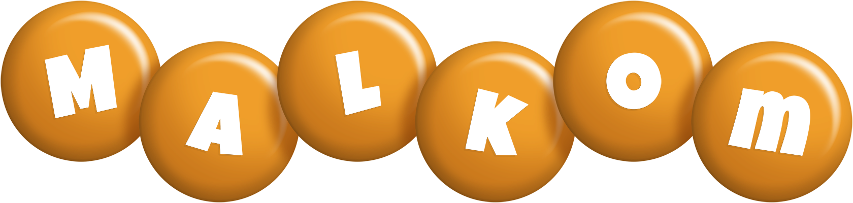 Malkom candy-orange logo