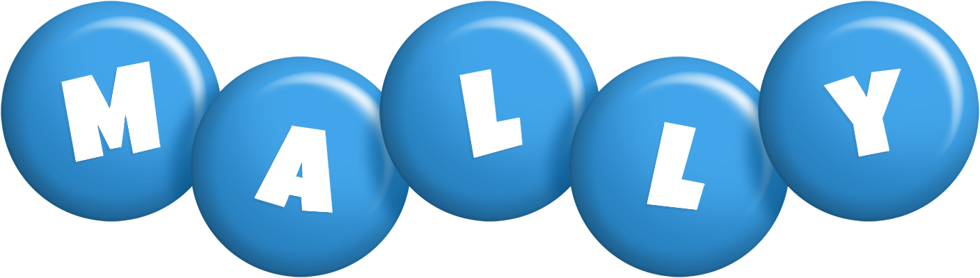 Mally candy-blue logo