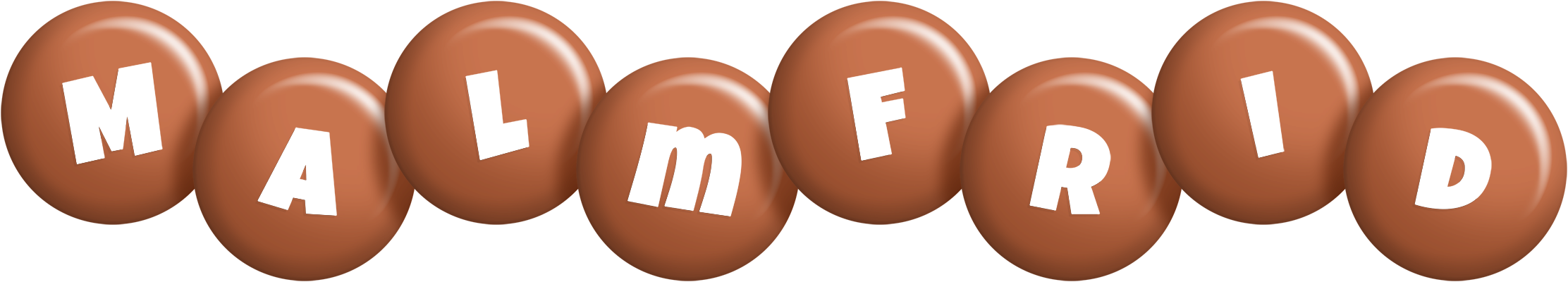 Malmfrid candy-brown logo
