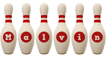 Malvin bowling-pin logo