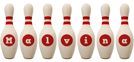 Malvina bowling-pin logo