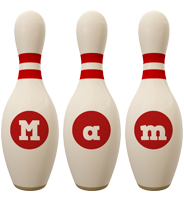 Mam bowling-pin logo