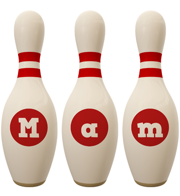 Mam bowling-pin logo