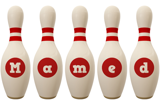 Mamed bowling-pin logo