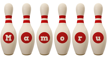 Mamoru bowling-pin logo