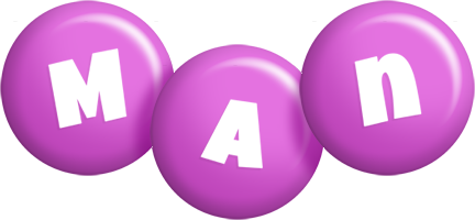 Man candy-purple logo