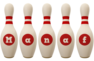 Manaf bowling-pin logo