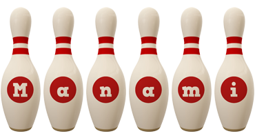 Manami bowling-pin logo