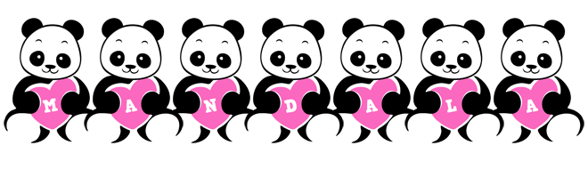 Mandala love-panda logo