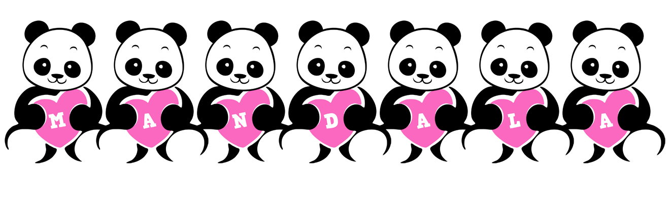 Mandala love-panda logo