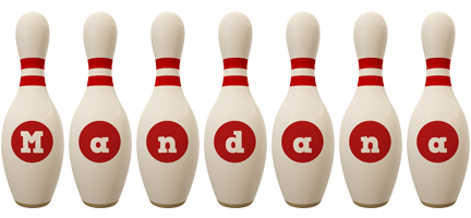 Mandana bowling-pin logo
