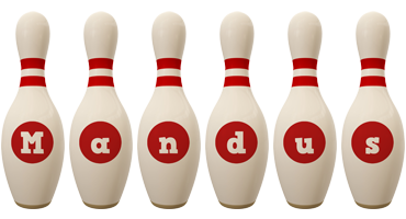 Mandus bowling-pin logo