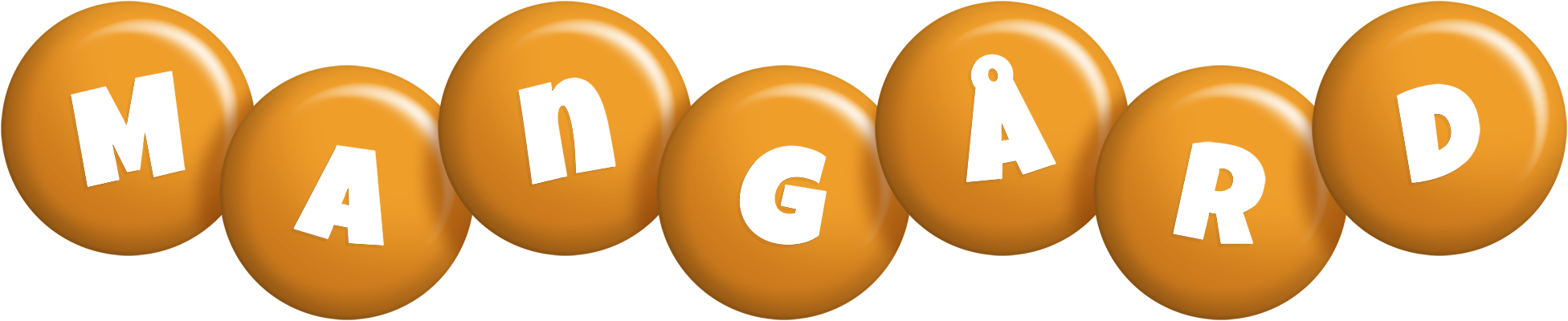 Mangård candy-orange logo