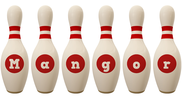 Mangor bowling-pin logo