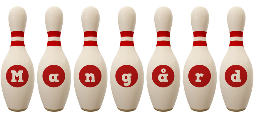 Mangård bowling-pin logo