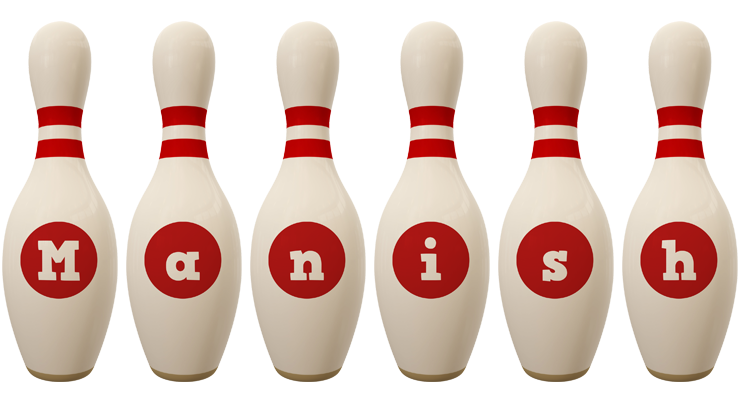Manish bowling-pin logo