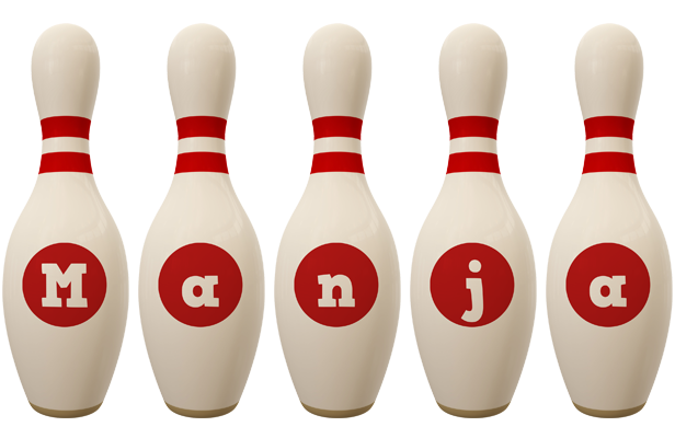 Manja bowling-pin logo