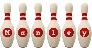 Manley bowling-pin logo