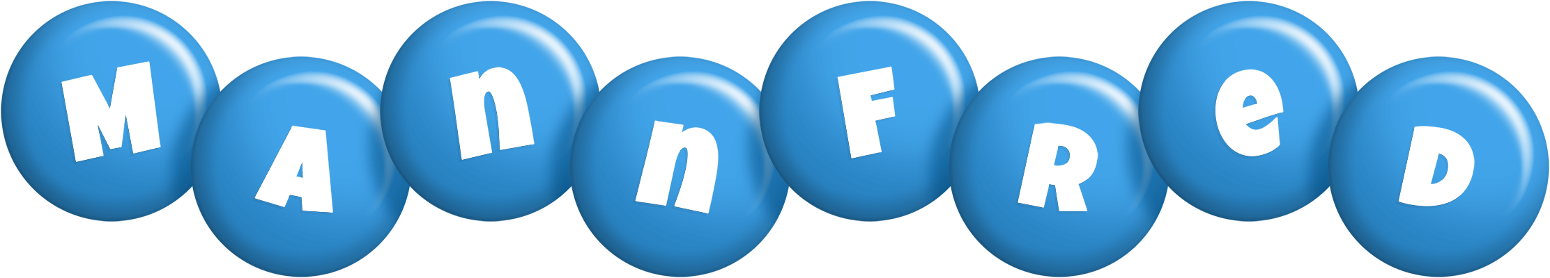 Mannfred candy-blue logo