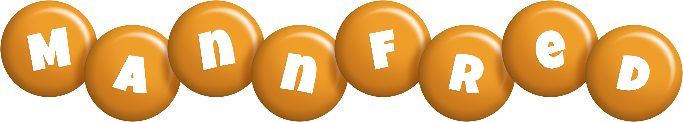 Mannfred candy-orange logo