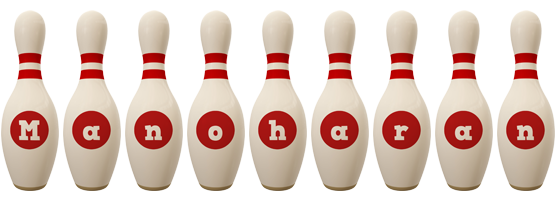 Manoharan bowling-pin logo