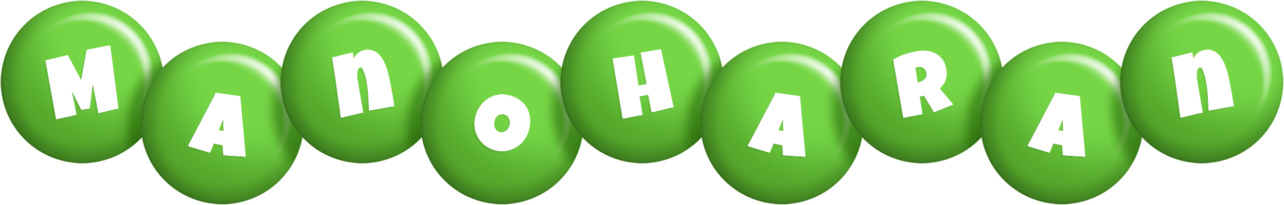 Manoharan candy-green logo
