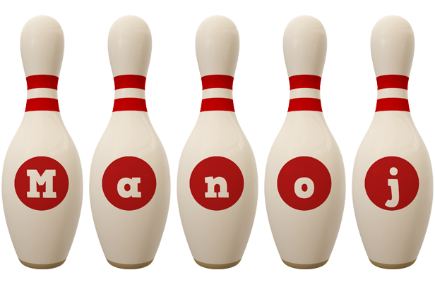 Manoj bowling-pin logo
