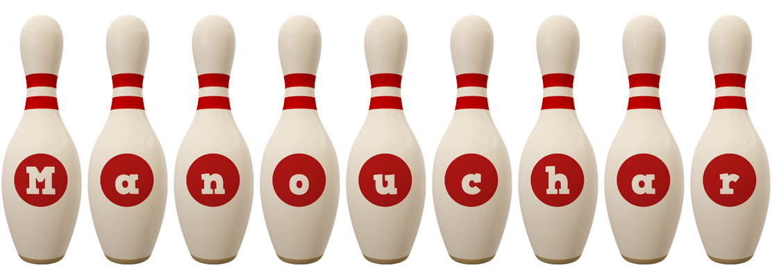 Manouchar bowling-pin logo
