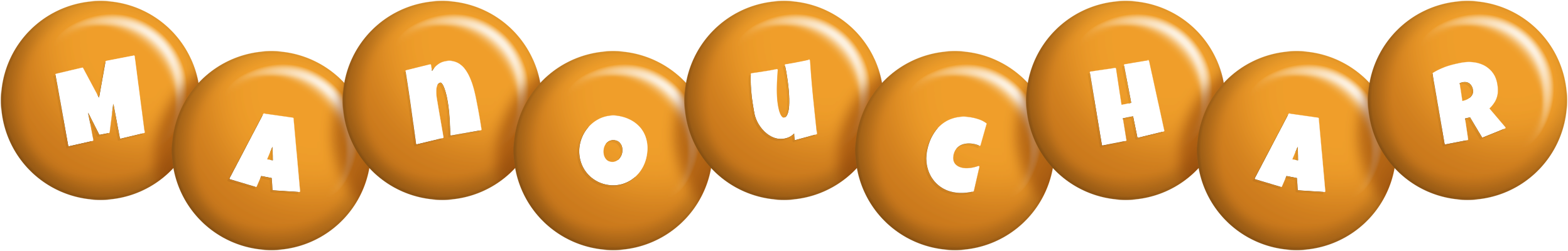 Manouchar candy-orange logo