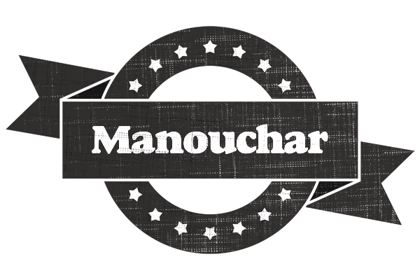 Manouchar grunge logo