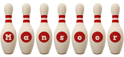 Mansoor bowling-pin logo