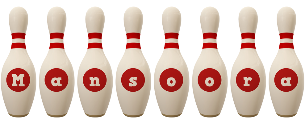 Mansoora bowling-pin logo