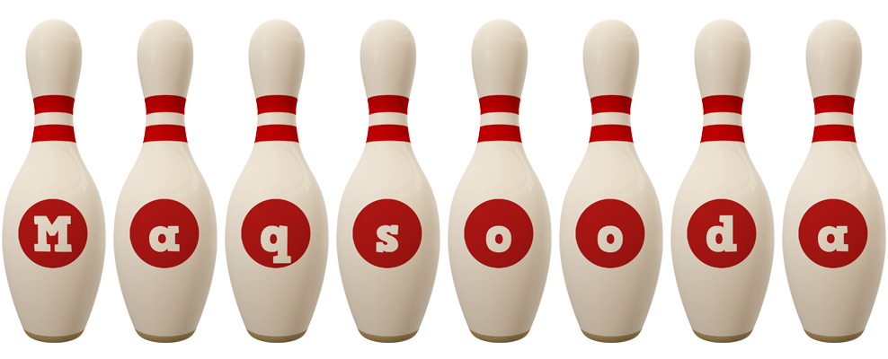 Maqsooda bowling-pin logo