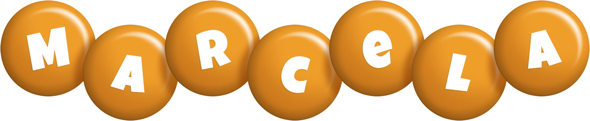 Marcela candy-orange logo