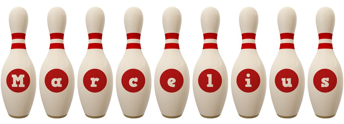 Marcelius bowling-pin logo