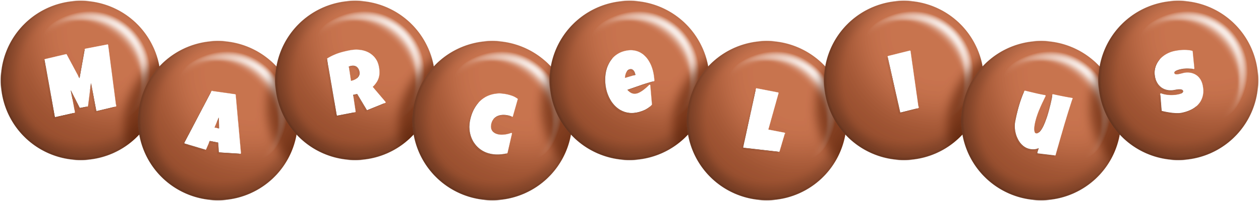 Marcelius candy-brown logo