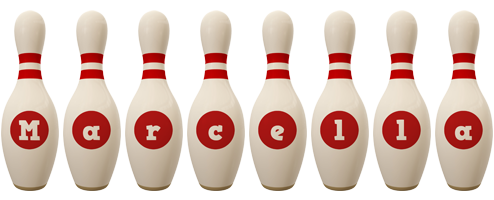 Marcella bowling-pin logo