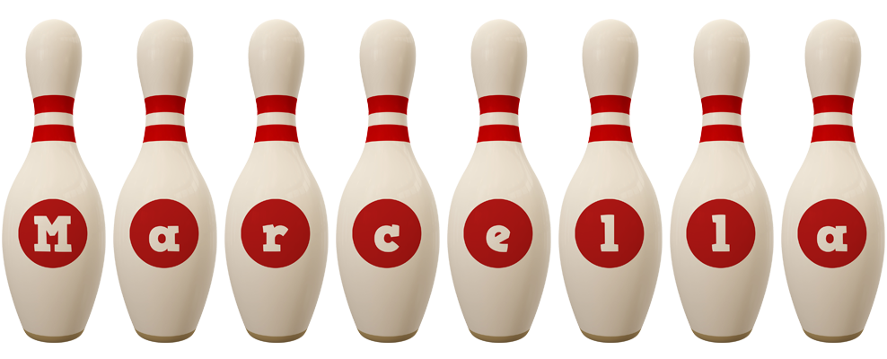 Marcella bowling-pin logo