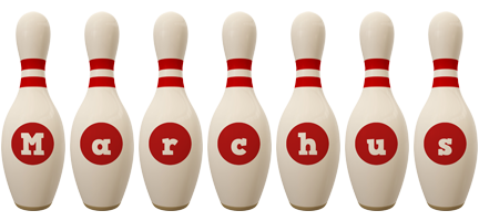 Marchus bowling-pin logo