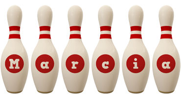 Marcia bowling-pin logo